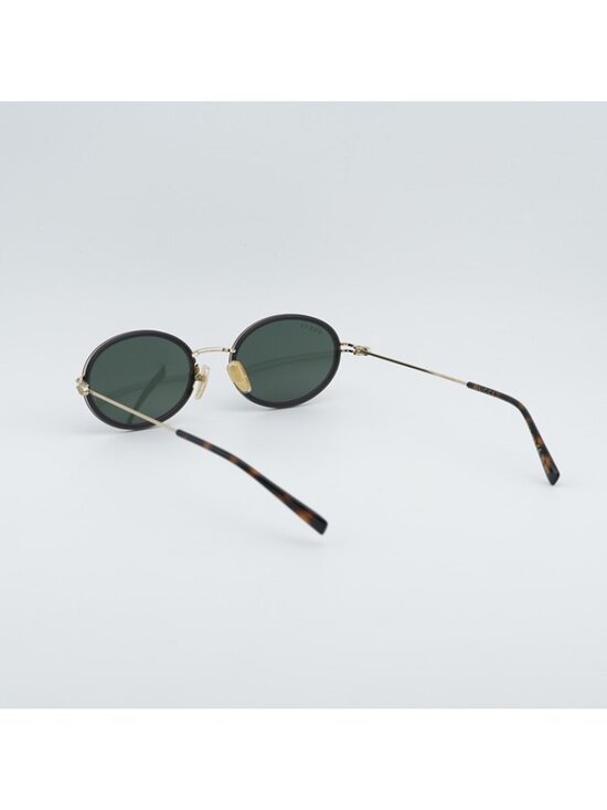 Gucci GG1980S 001 Sunglasses Transparent Dark Grey/Gold Oval Frame main image 4